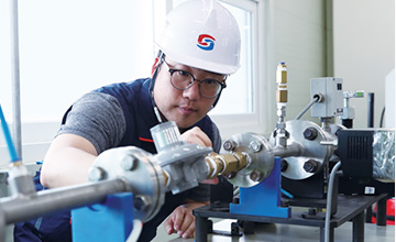 A person who studies with the equipment provided