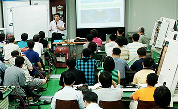 Students receiving hands-on training